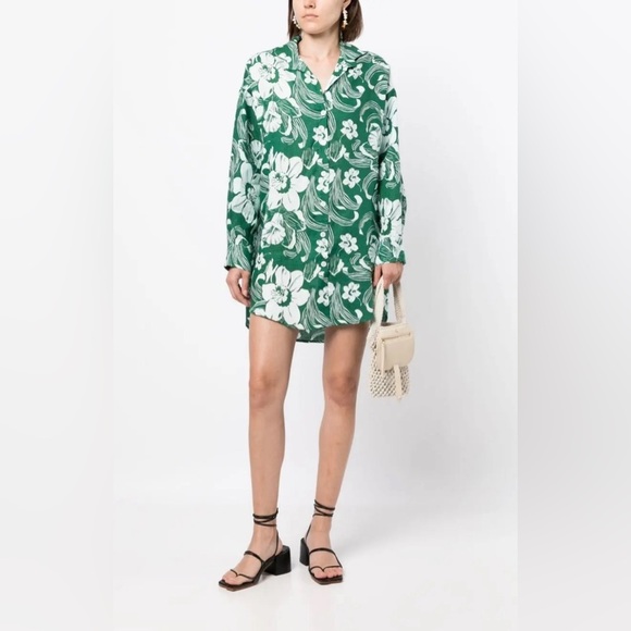 FAITHFULL THE BRAND Tortuga Floral-Print Shirt Dress SZ. 4 - Picture 1 of 16